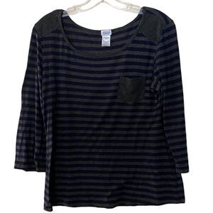 Charming Charlie 3/4 Length Sleeve Striped Top